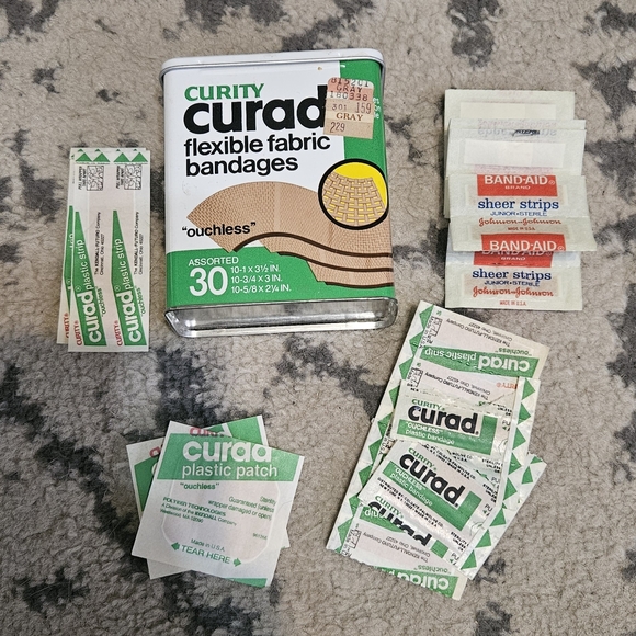 Vintage Other - Vintage Early 80’s Curad Band Aid Can. Colgate Palmolive With Product